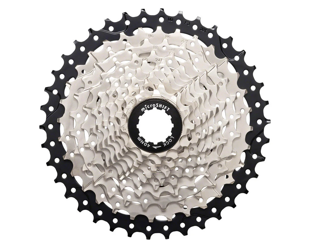 Microshift Sword H-Series Cassette (Satin Nickel) (10 Speed) (Shimano HG) (11-38T) (Full Steel Construction)